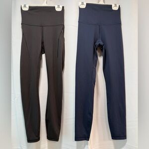 2 pair Lululemon athletica Black and Navy high waist soft Leggings size 2
